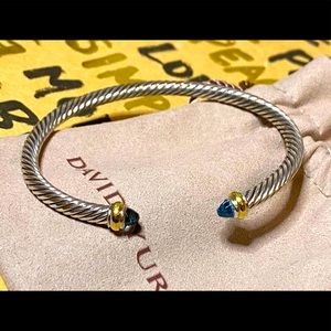 David Yurman 4mm Cable Silver & 18k Gold Bracelet